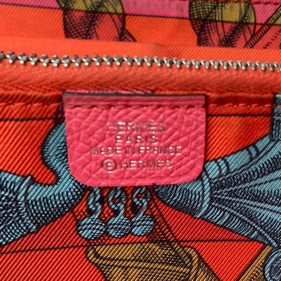 エルメス HERMÈS シルクイン 長財布 ピンク×マルチカラー 箱付き