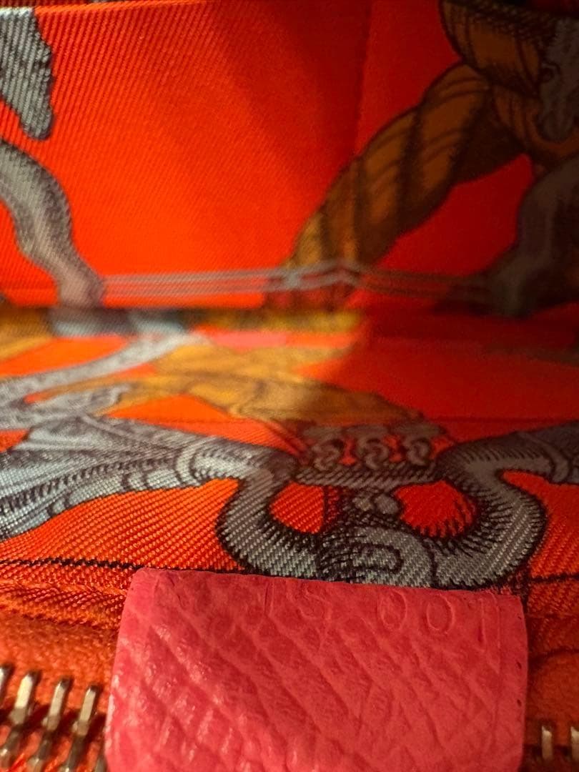 エルメス HERMÈS シルクイン 長財布 ピンク×マルチカラー 箱付き