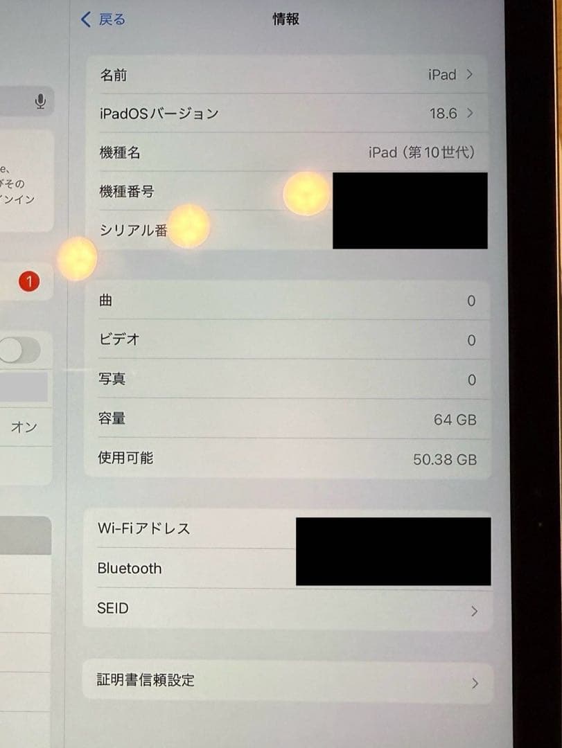 美品｜Apple iPad (第10世代) シルバー64GB wifiモデル本体