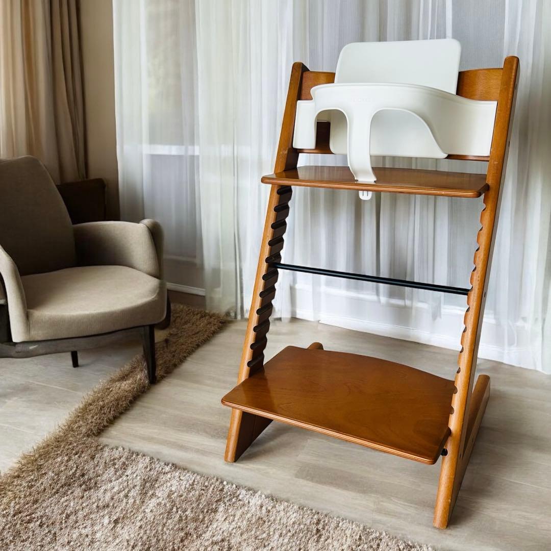 良品 ストッケ トリップトラップ チェリー ベビーセット付き ベビーチェア