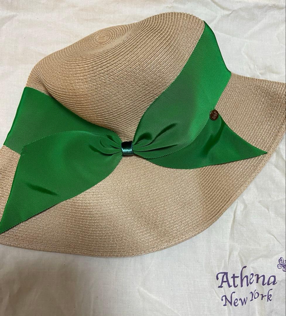 本日限定価格　タグ付き　Athena New York ベージュ リボングリーン