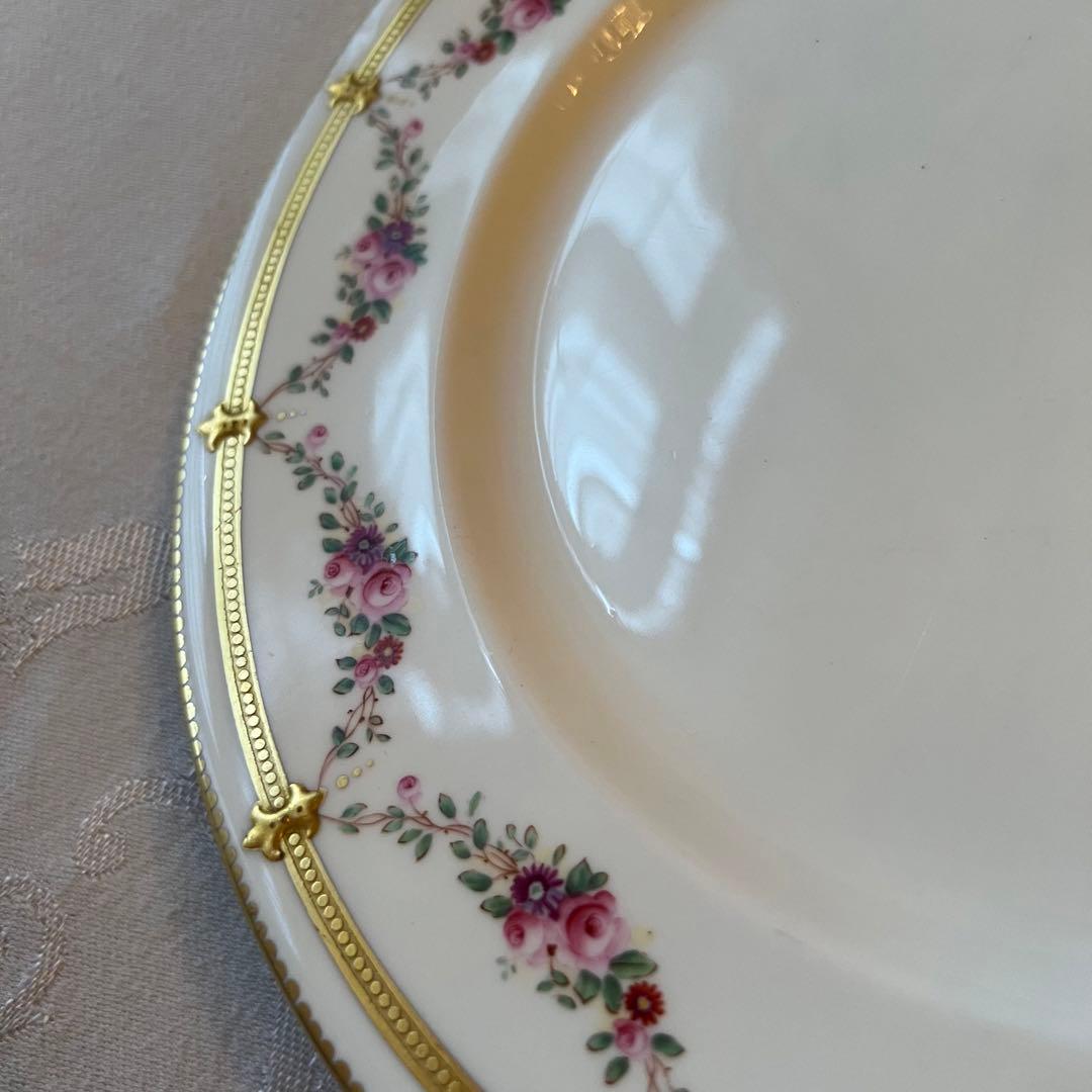 【ローズ ガーランド】美品 英国アンティーク エインズレイ　金彩　大皿　2枚
