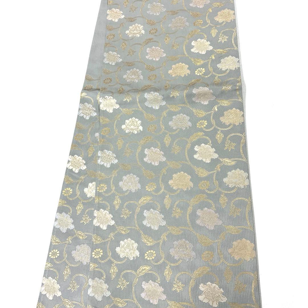 専用帯6162 ●陰山織物謹製 箔屋清兵衛 二重蔓牡丹文 高級 正絹 六通 袋帯