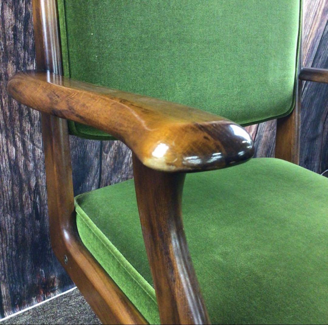 カリモク コロニアル デスクチェア モスグリーン オールドカリモク