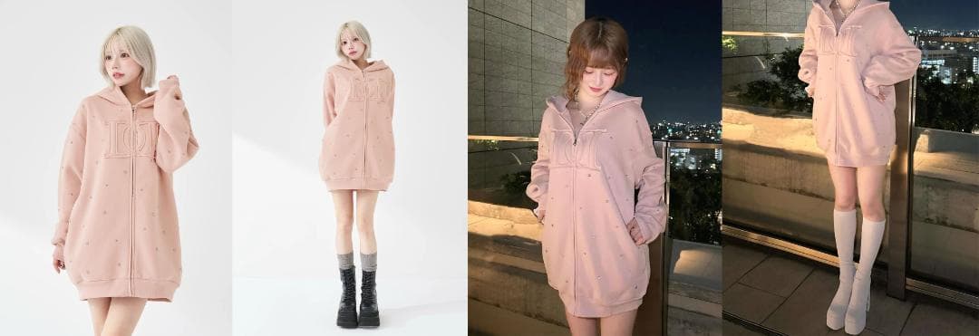 ダーリッチ darich DDロゴビジュージップパーカー ホワイト WHT