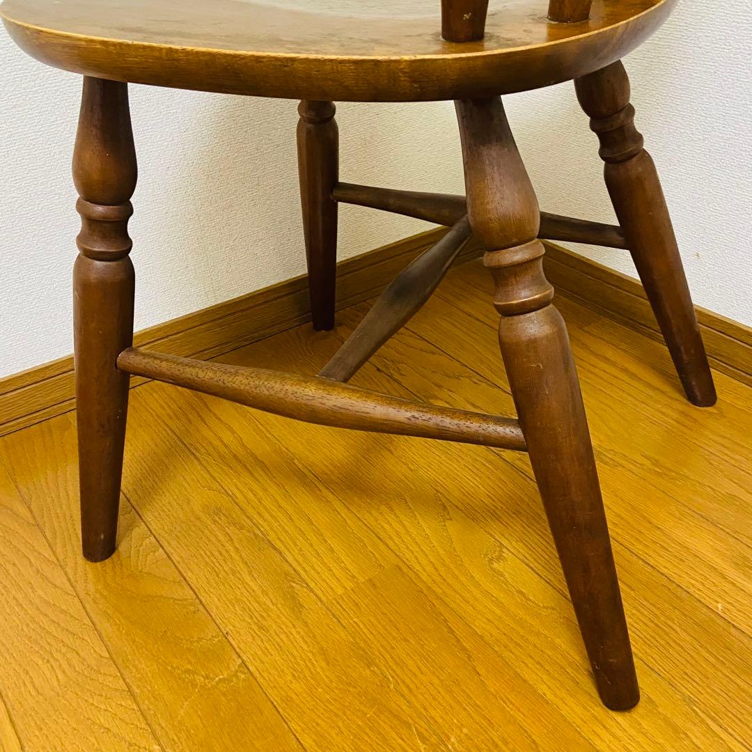 木製 アンティーク調 レトロ スピンドルバックチェア ブラウン　ダイニング　椅子