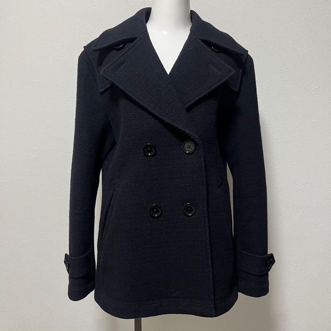 【美品】BURBERRY BLACK LABEL ピーコート ネイビー ウール