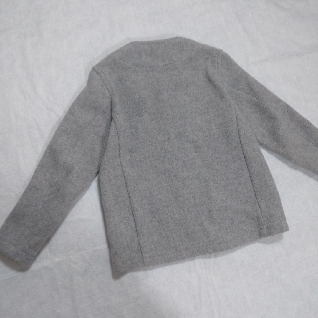 DANTON ダントン ウールモッサ ノーカラージャケット 34 グレー