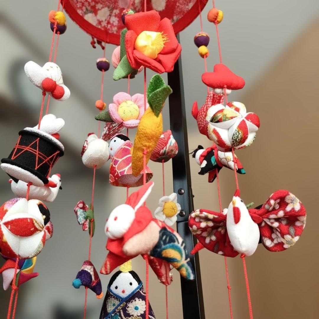 ひな祭り 吊るし飾り(みやび) 　赤　高さ(80cm)