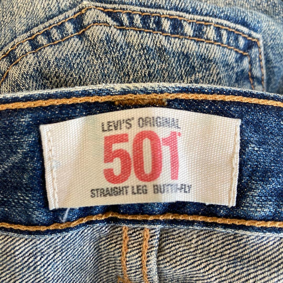 ★送料無料★Levis501★濃紺インディゴ 鬼ヒゲ ★00年代☆W32