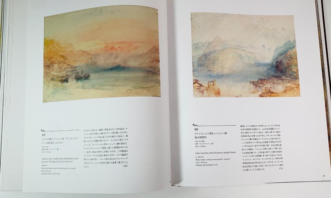 ターナー（1775-1851）の初期から後期に至るまでの作品を収録。