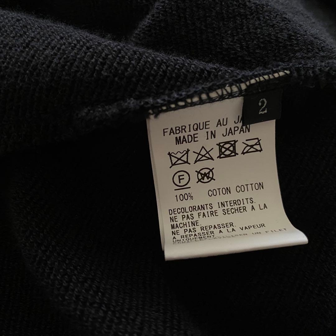 美品 Y's ワイズ ダブルジップ スウェット ポンチョ 羽織り 2 黒