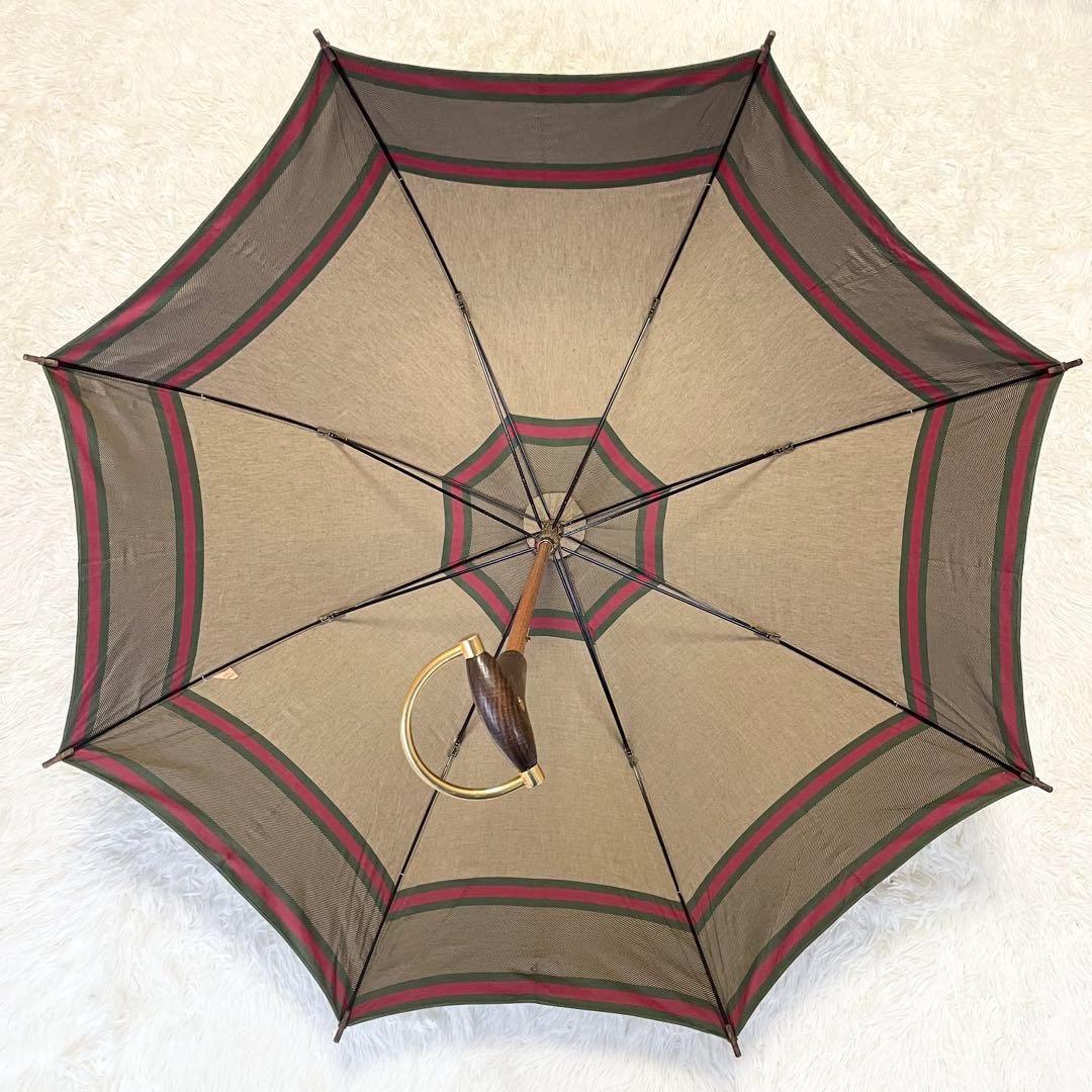 【極美品/希少】GUCCI グッチ 長傘 シェリーライン ヴィンテージ