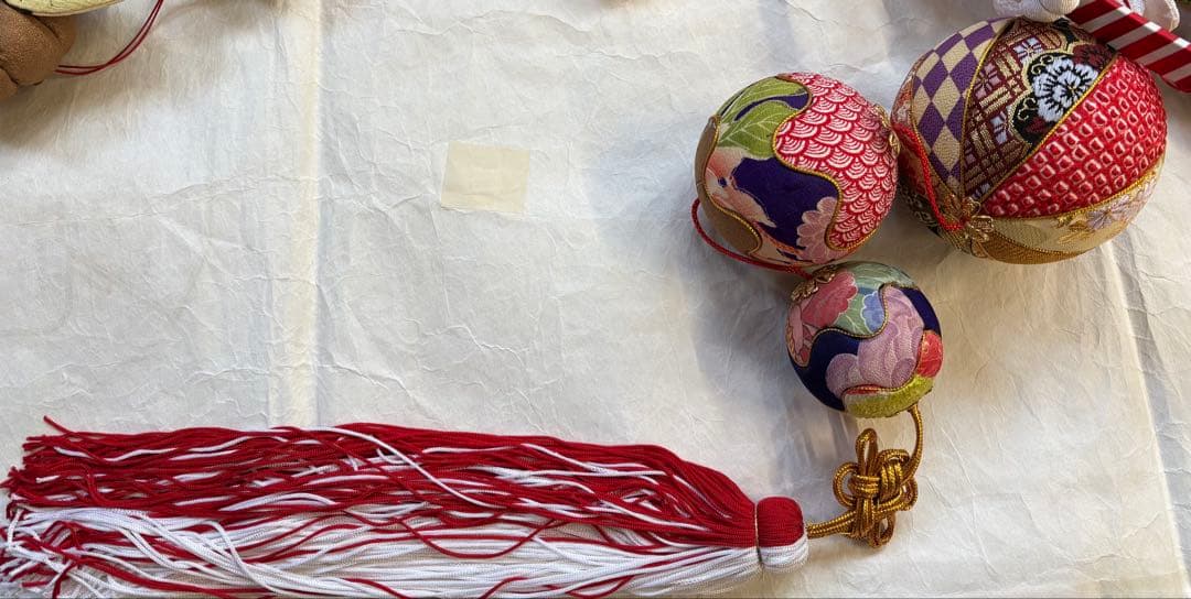 さげもん　雛飾り　お雛様　吊るし飾り　一点物　ハンドメイド　正絹　縮緬細工　鞠