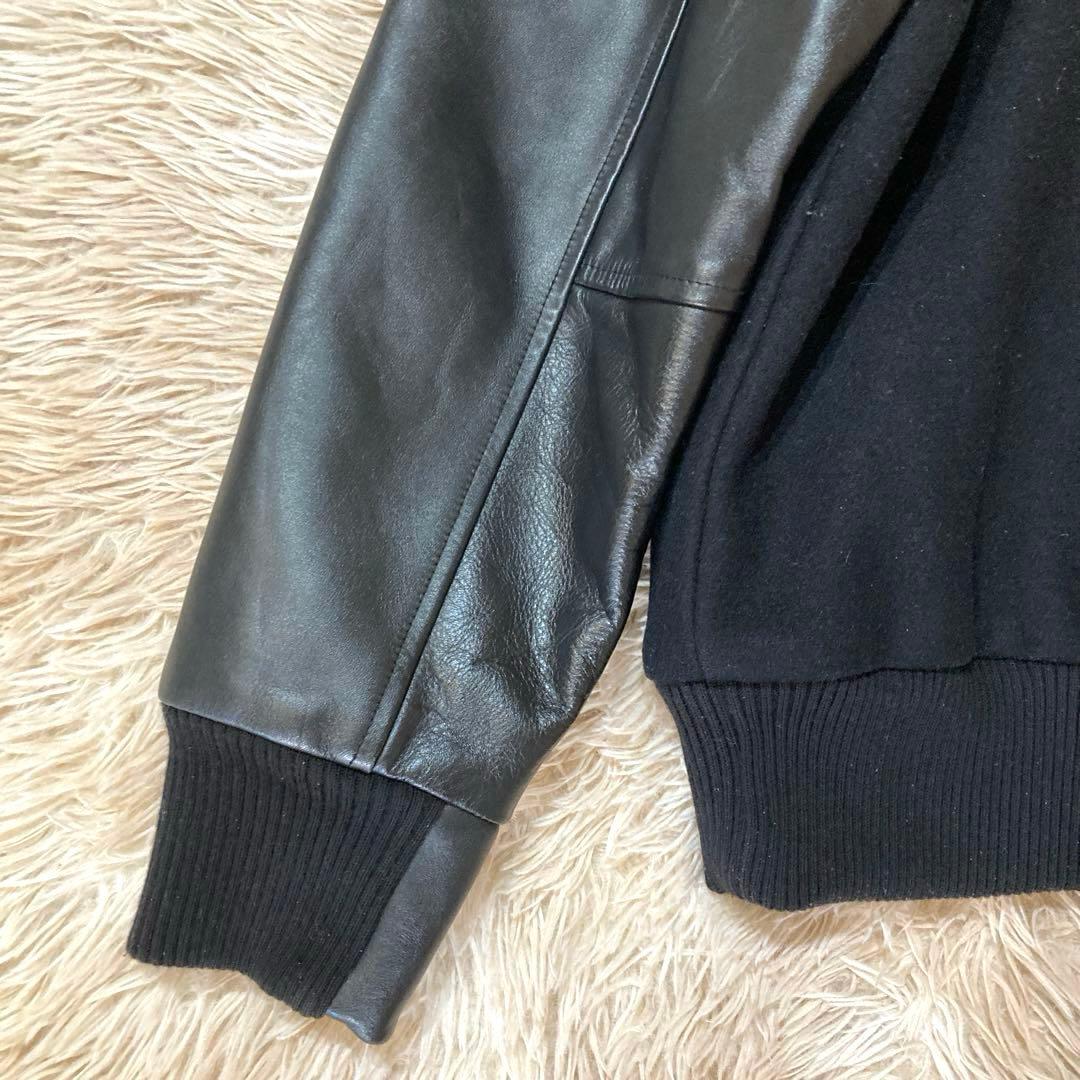 adidas × 早稲田大学　カウレザースタジャン 2003年・限定　黒　M