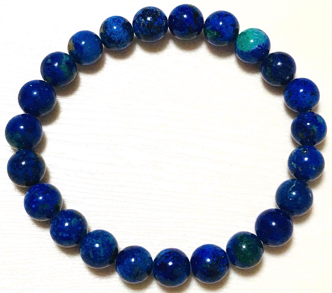 高品質　コンゴ産　アズロマラカイト　ブレスレット　天然石　アズライト　マラカイト