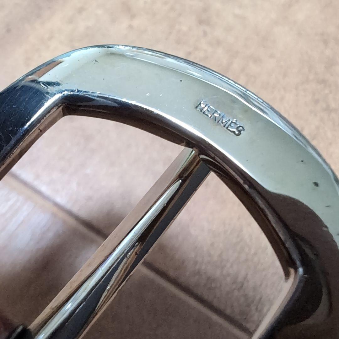 HERMES　ブラウンレザーベルト ステッチ入り
