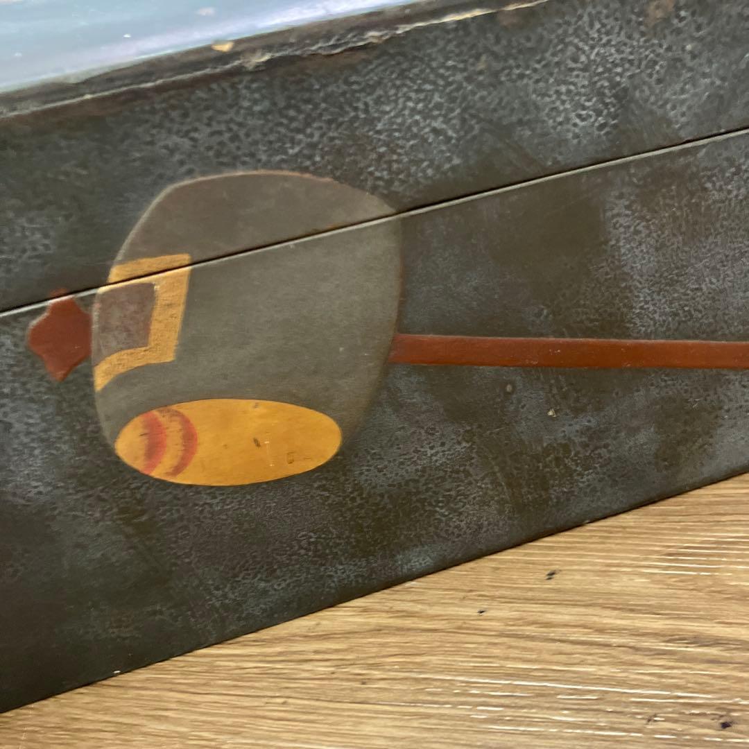 4F 文箱 文庫 漆器 蒔絵 太鼓 ウサギ 風車 玩具 骨董 アンティーク 玩具