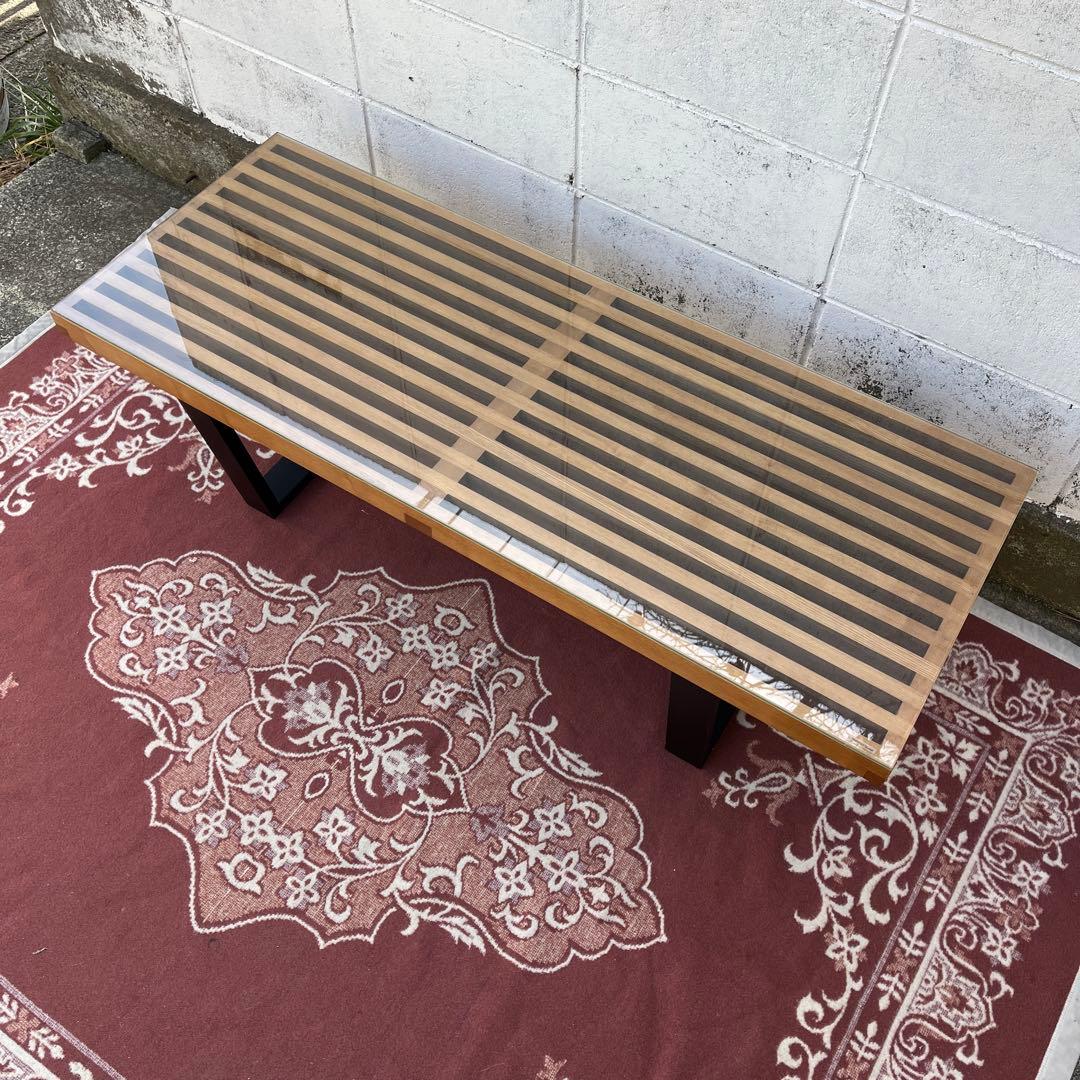ジョージネルソン◼︎ プラットフォームベンチ リプロダクト品 強化ガラス天板付き