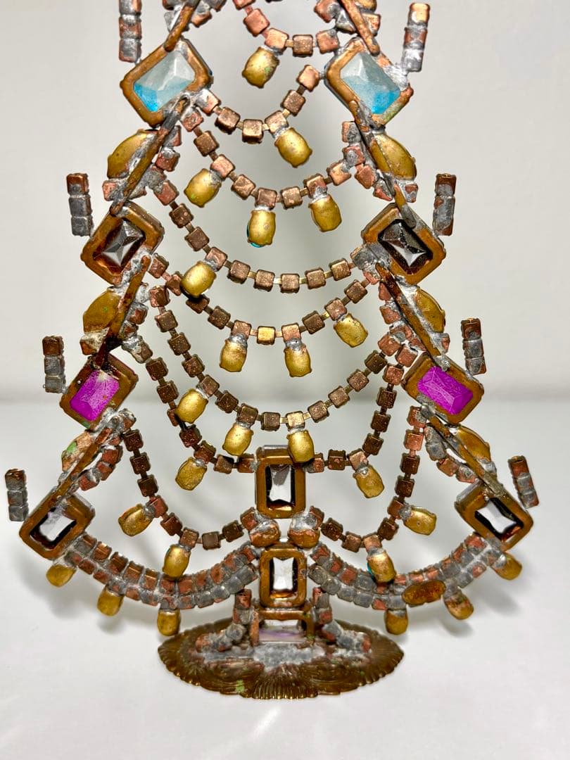 チェコガラス クリスマスツリー　 卓上グラスツリー