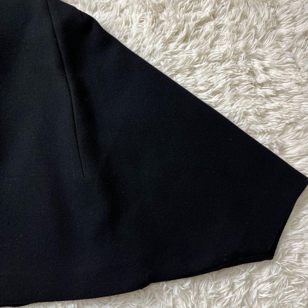 美品　クロエ　ジップアップケープ　ポンチョ　ブラック　ウール　34