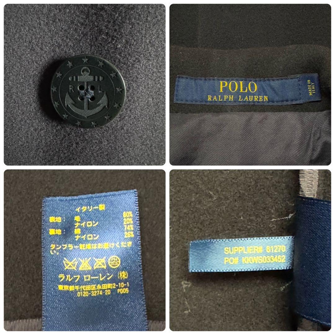 3271【希少イタリア製・美品】現行 ラルフローレン メルトンウール ピーコート