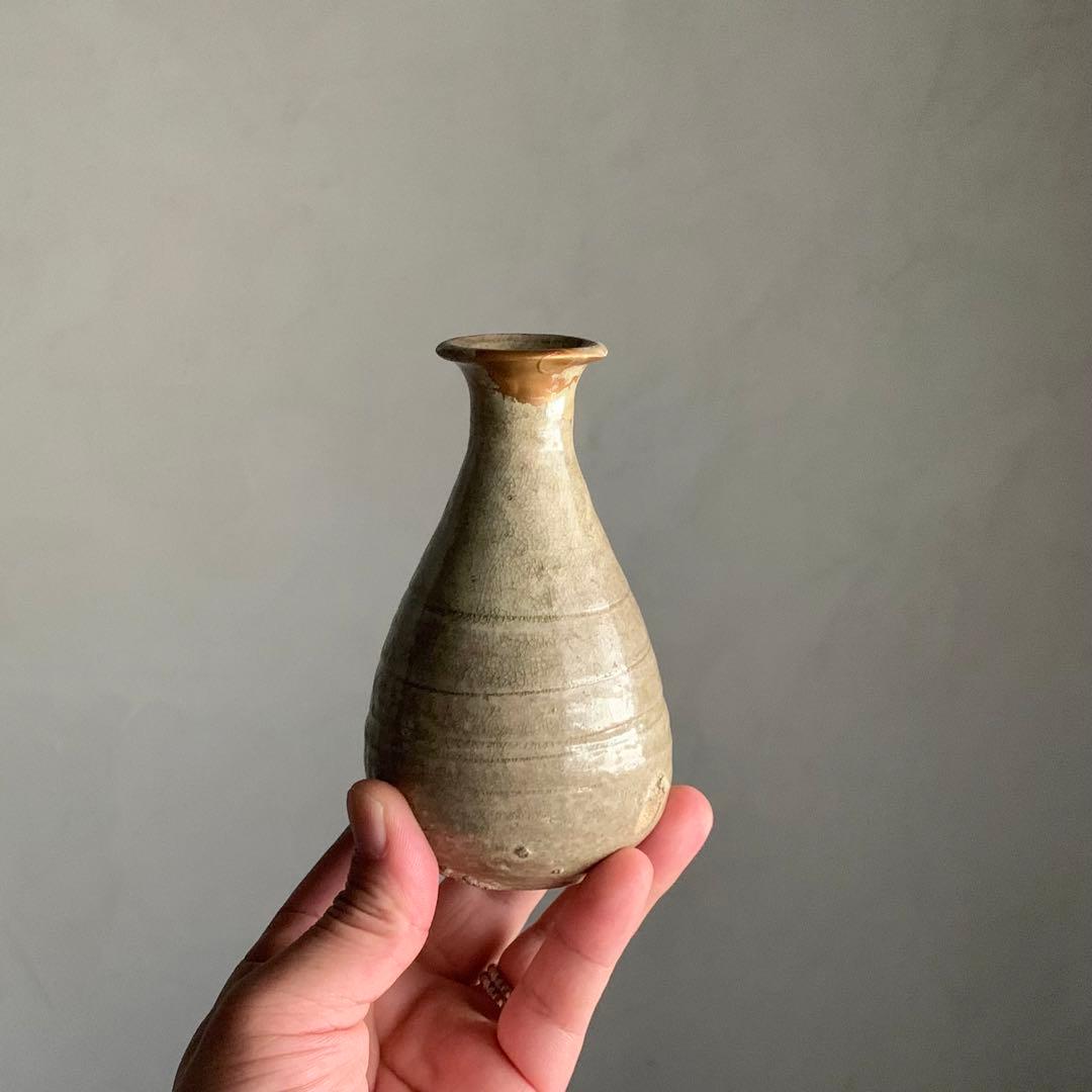 高麗 線刻 灰釉 徳利 朝鮮美術 古美術 古道具 酒器 とくり アンティーク