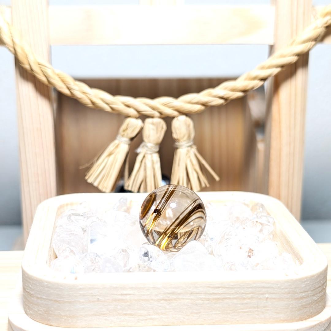 一点物 タイガータイチンルチルスフィア 18ミリ クリスタル台座 最強金運