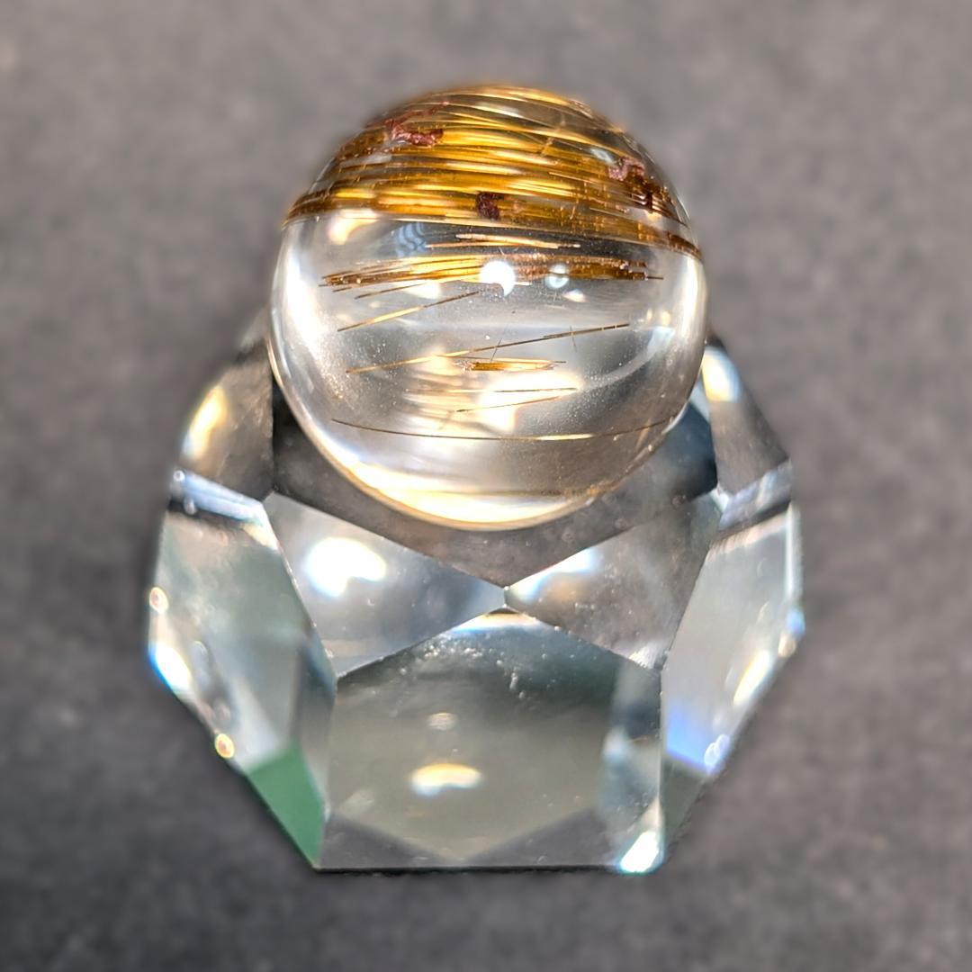 一点物 タイガータイチンルチルスフィア 18ミリ クリスタル台座 最強金運