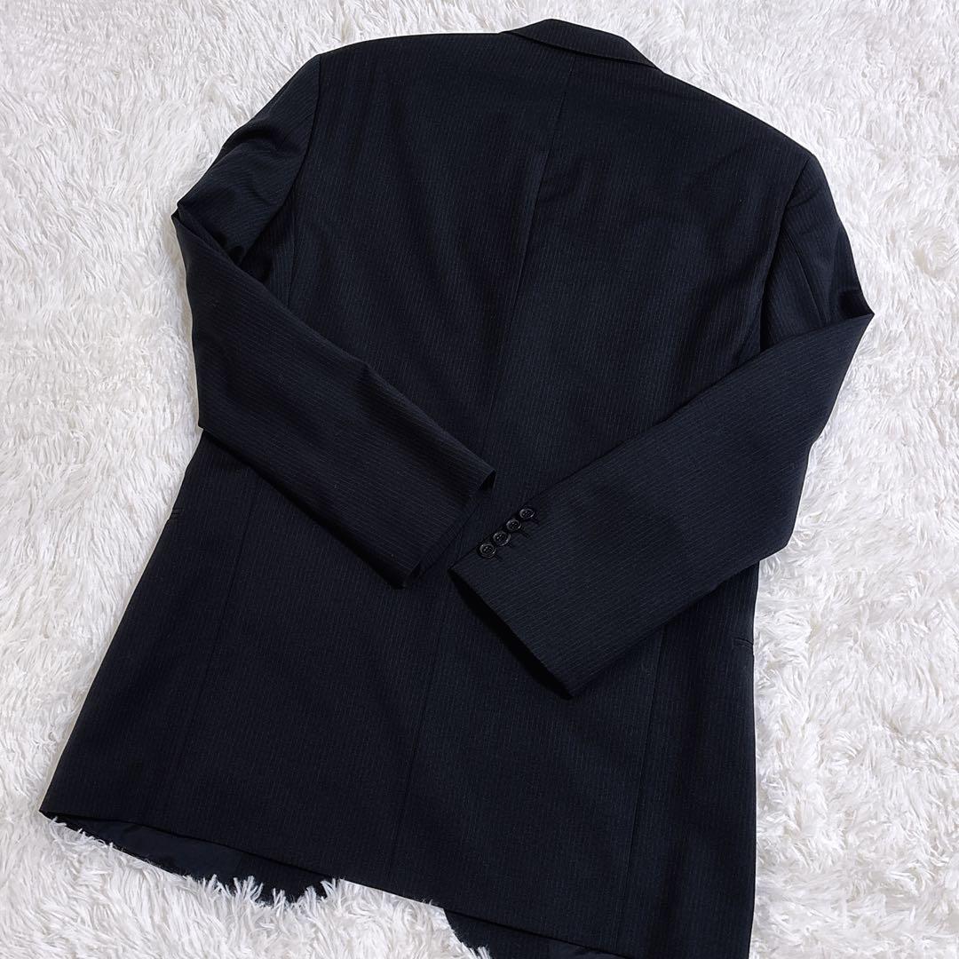 美品HUGO BOSSヒューゴボス ダークグレー ストライプ セットアップスーツ