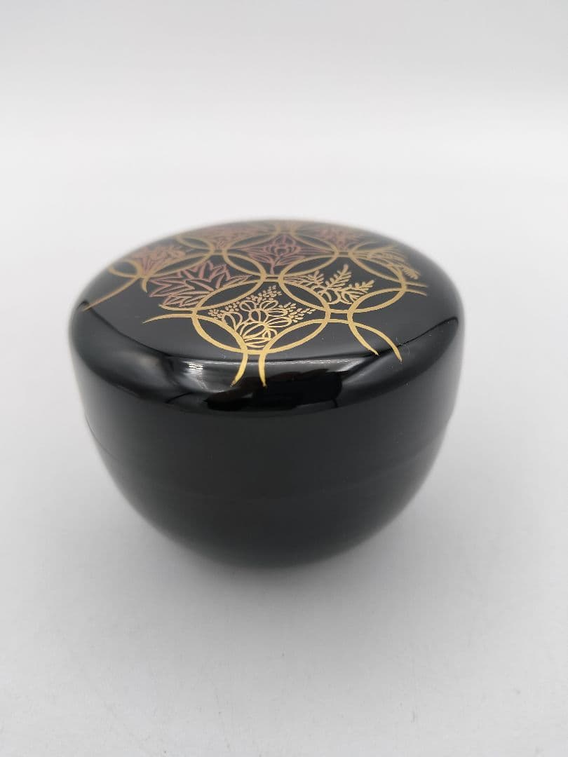 b74 茶箱 七宝四季草花 加賀蒔絵 西村松逸 茶箱 茶道具 古物