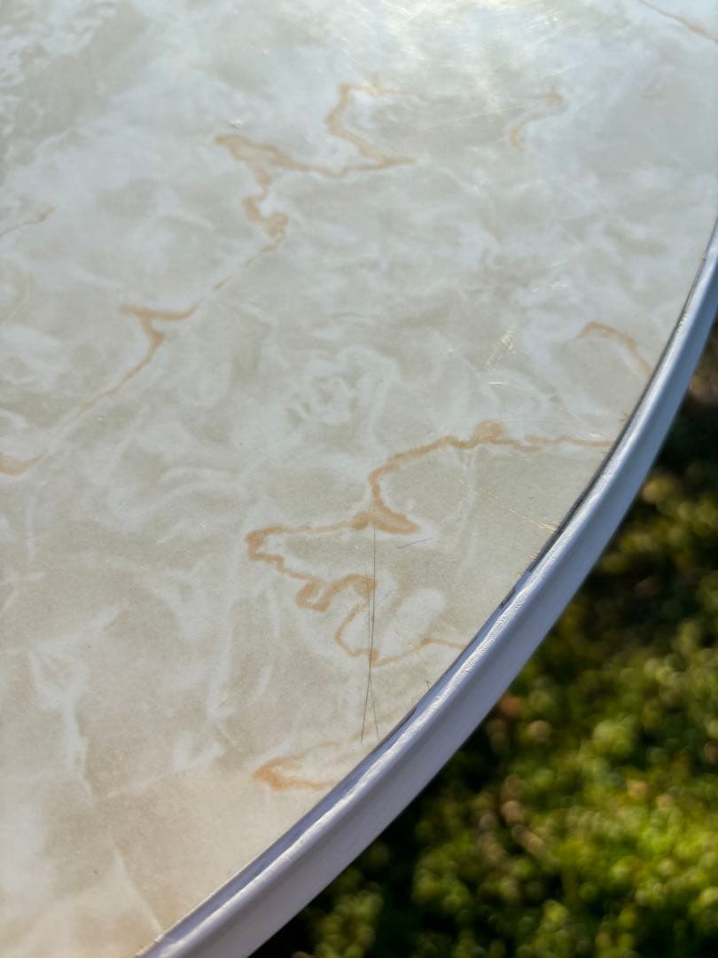 飛騨家具　WINDS太平 ホワイト楕円形ダイニングテーブル 大理石調デコラトップ