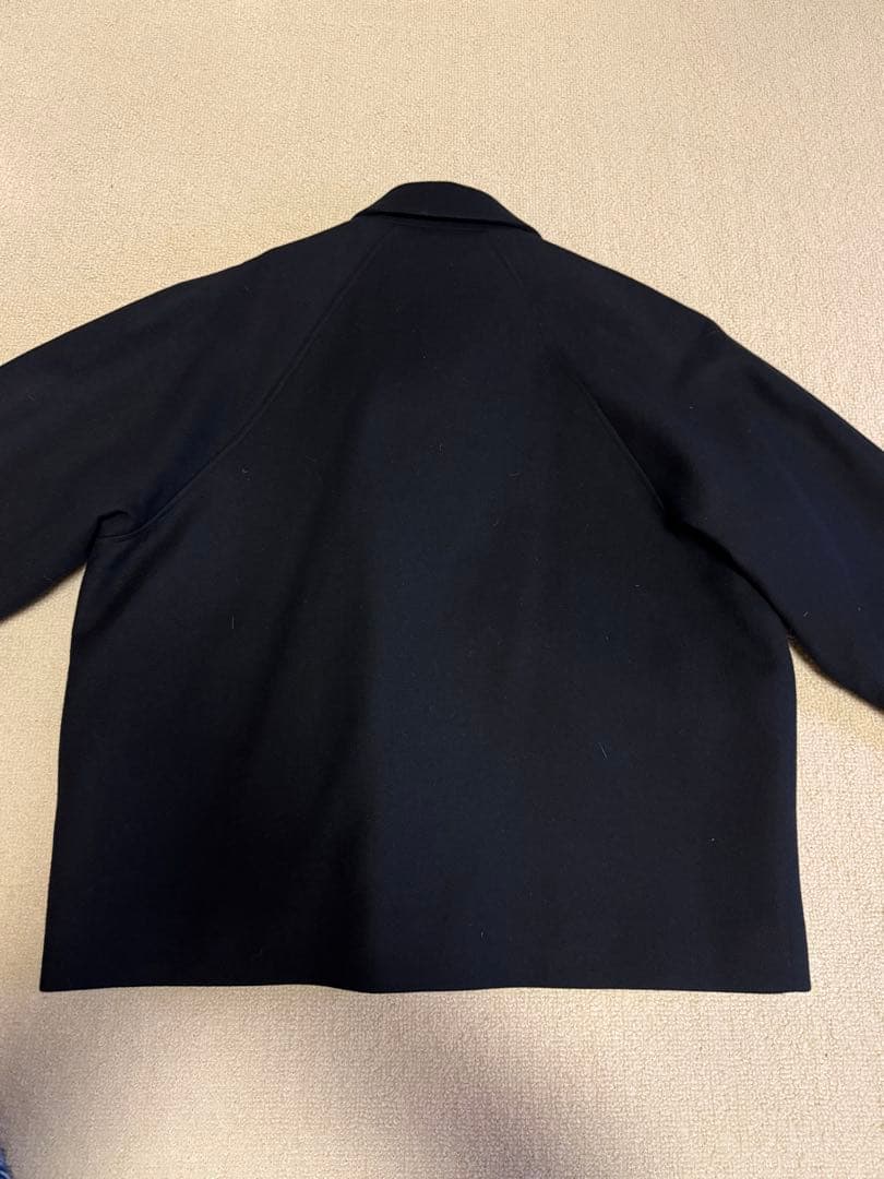 美品ATONエイトンウールサキソニーコートジャケット01黒