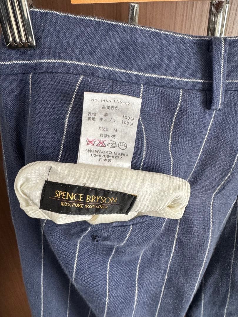 ワコマリア ネイビー ストライプ スーツ　3ピース　セットアップ