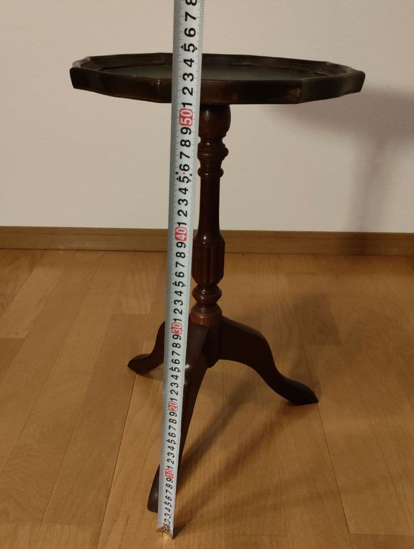 サイドテーブル 花びら型天板 木製 八角形 ヴィンテージ アンティーク