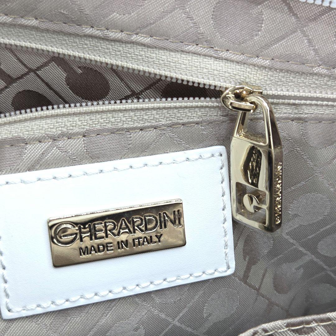 GHERARDINI ハンドバッグ 2way モノグラム レザー ソフティ 白