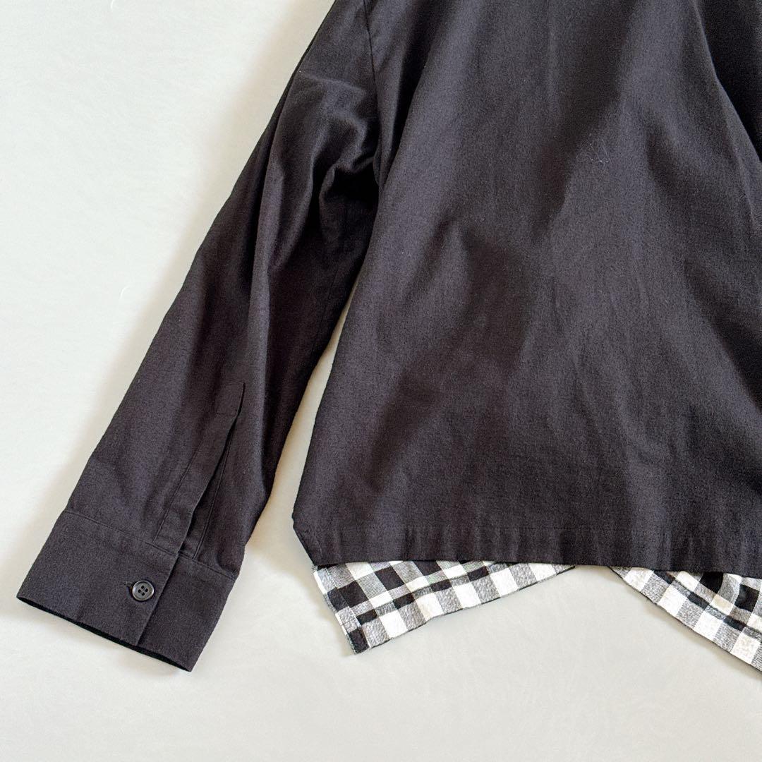 希少デザイン✨LIMI feu 変形シャツジャケット チェックレイヤードデザイン