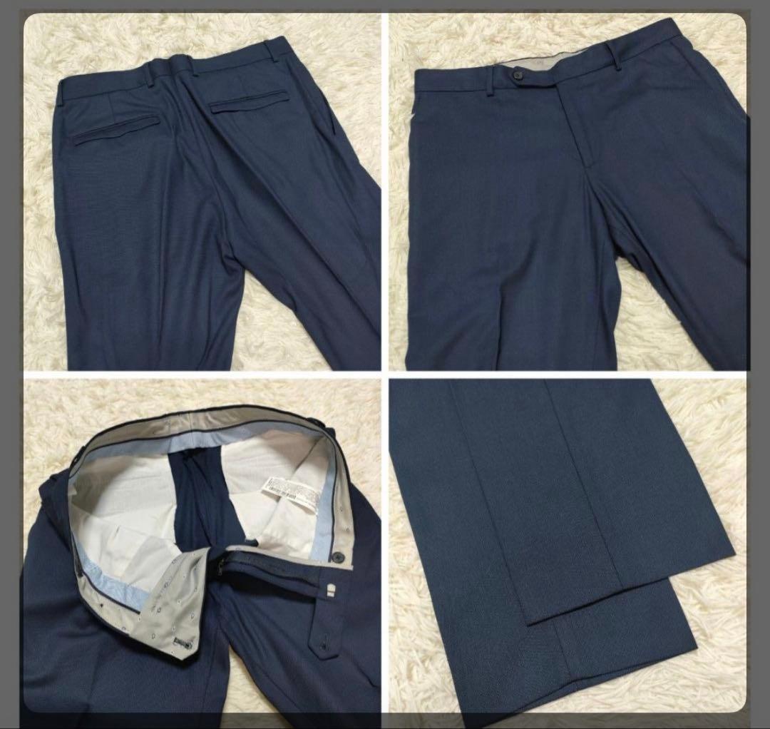 【極美品】未使用級 ZARA ザラ スーツ シングル 2B 総裏地 紺 XL位