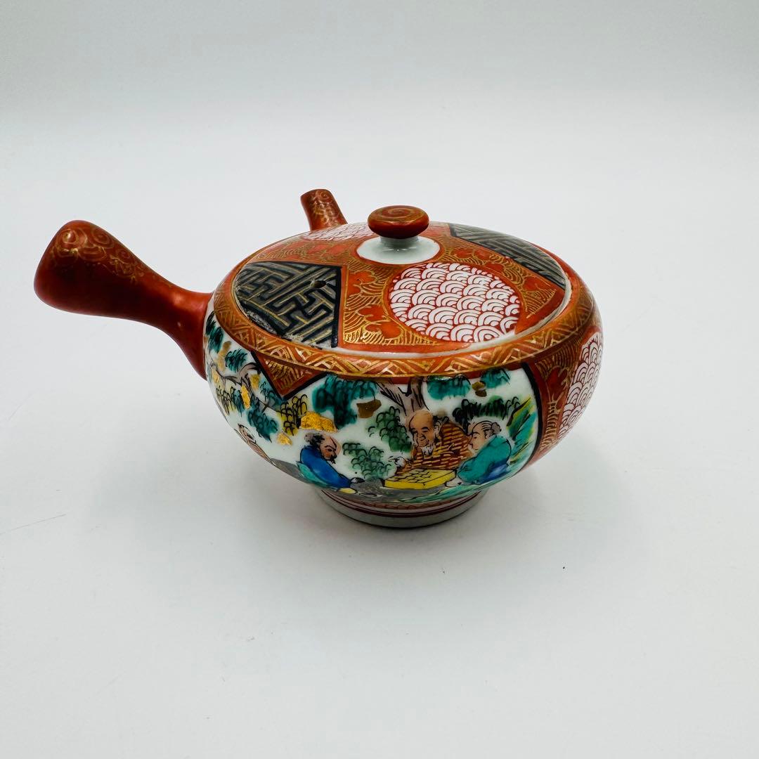 【九谷焼　玉水堂　庄三　茶器揃　湯呑み　湯冷まし　急須　共箱】骨董　アンティーク