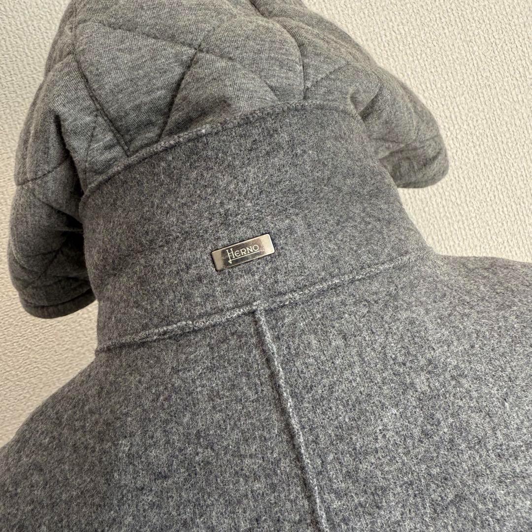 HERNO Resort 縮絨ウールピーコート フード取外し可 2way 48