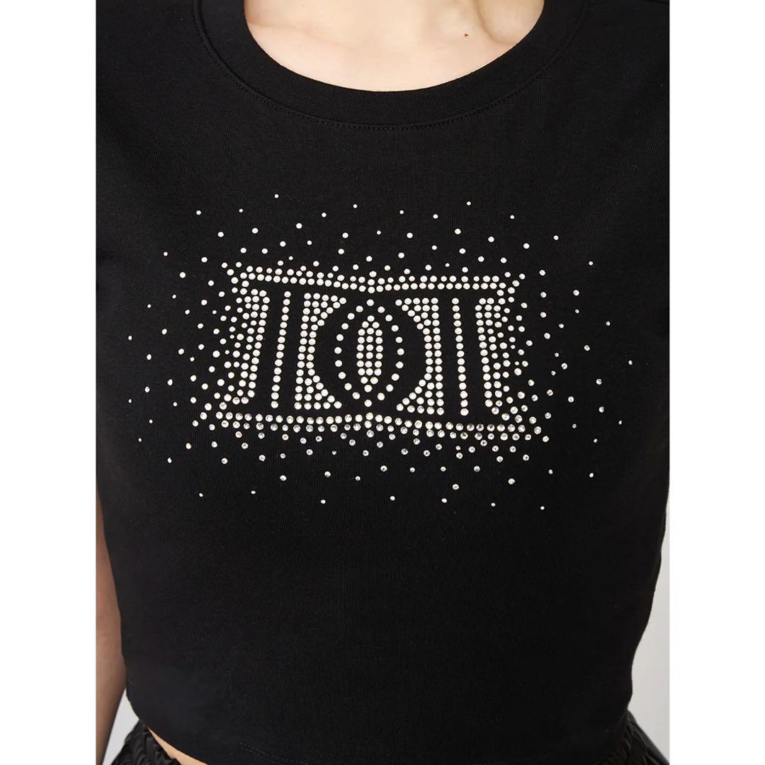 新品タグ付 ホワイト ダーリッチ シャイニーDDロゴコンパクトTシャツ フリー