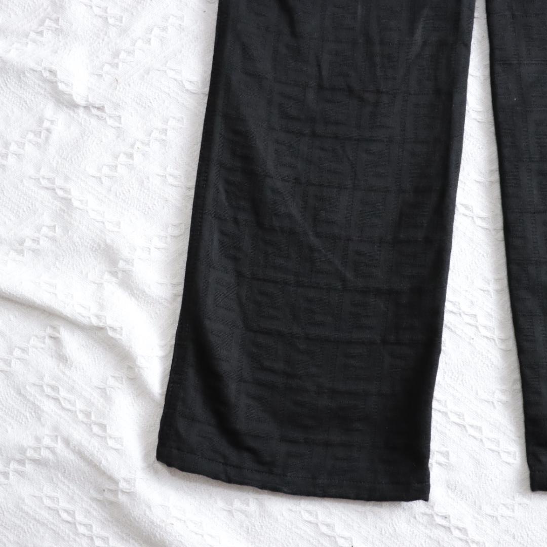 FENDI　フェンディ　ズッカ柄　パンツストレート　FFロゴ　ブラック　チノパン