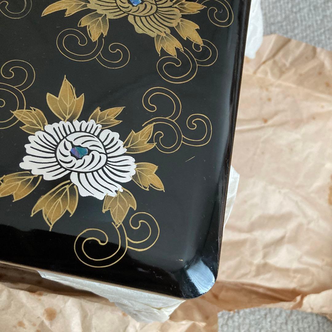 八寸重箱　漆　螺鈿　蒔絵　二段重　二個