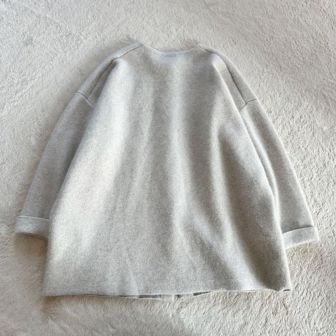 BEARDSLEY ビアズリー ノーカラーコート オフホワイト