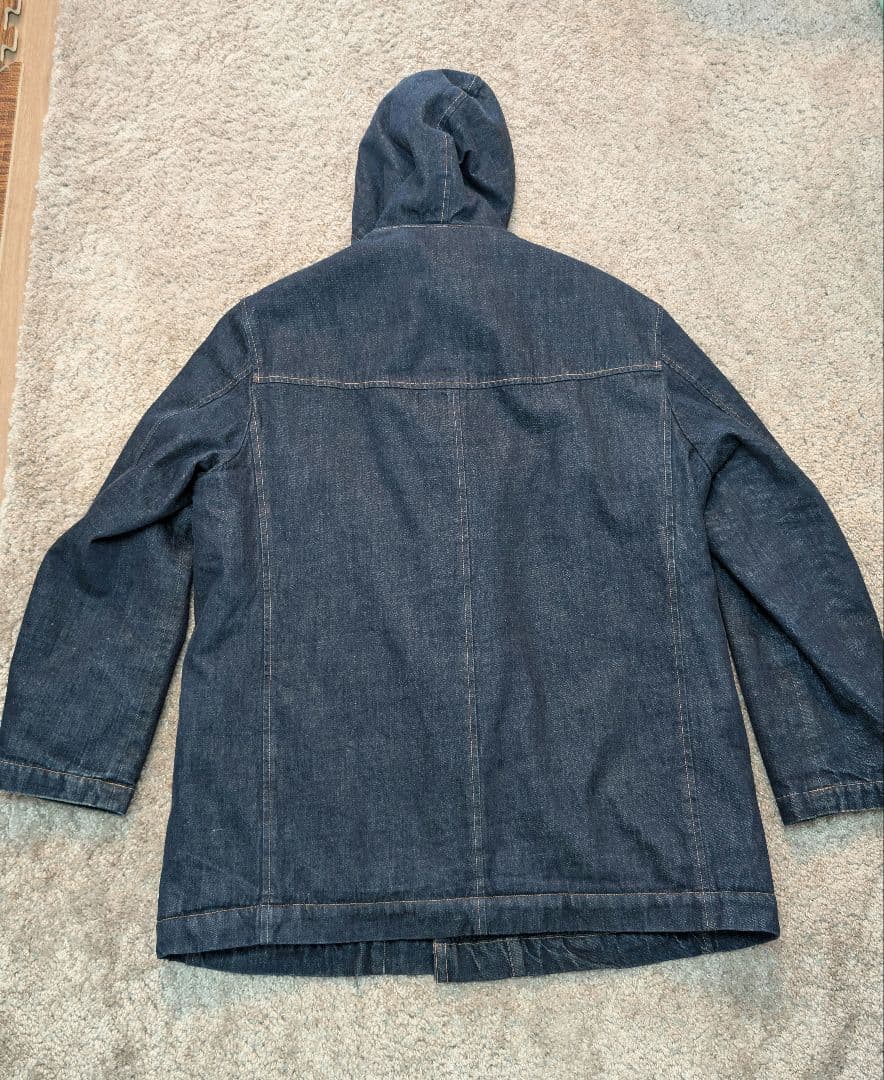 【美品】パパス　PAPAS デニムダッフルコート Ｌサイズ