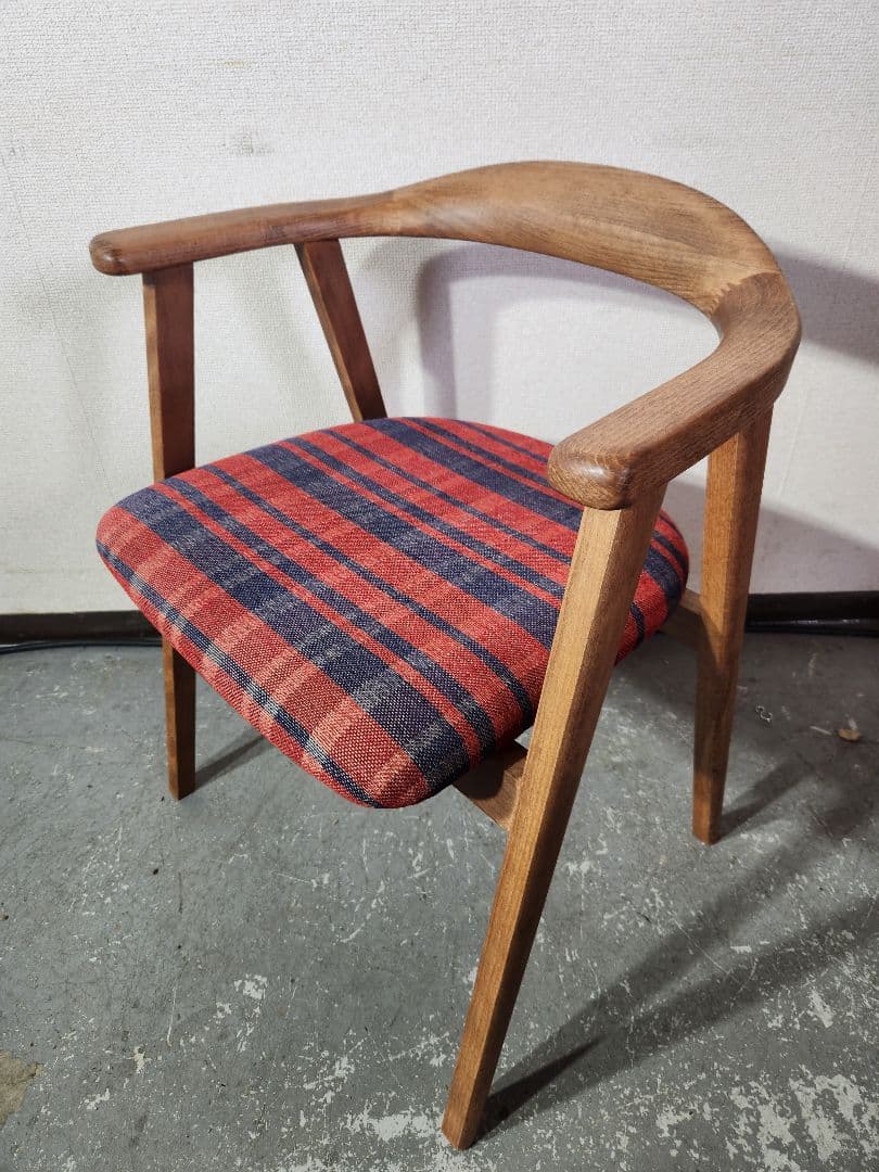 Calore/カロレ　Uチェア　2脚セット/ダイニングチェア/チェック柄①