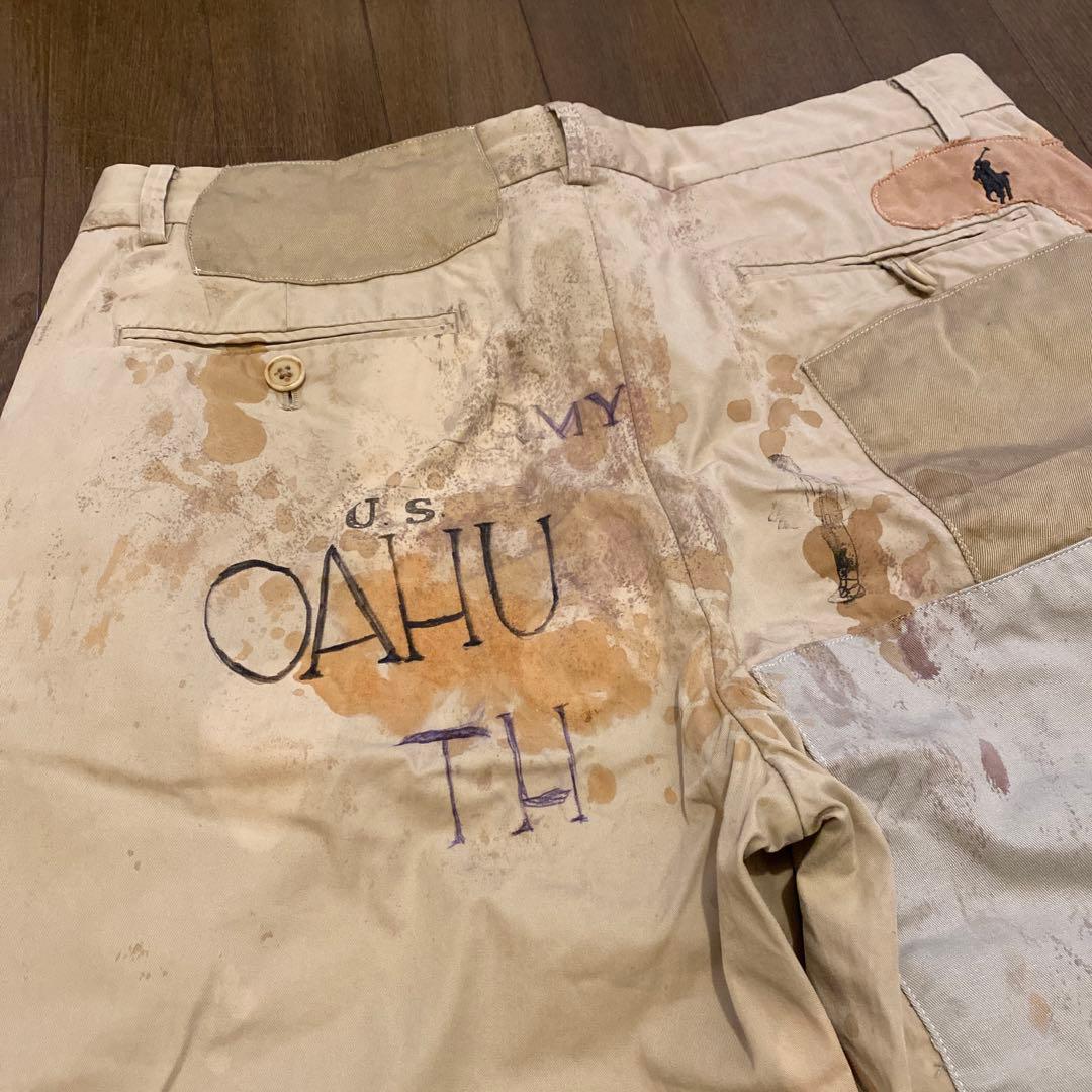 Polo by Ralph Lauren ダブルニー チノパン 刺繍ロゴ 襤褸