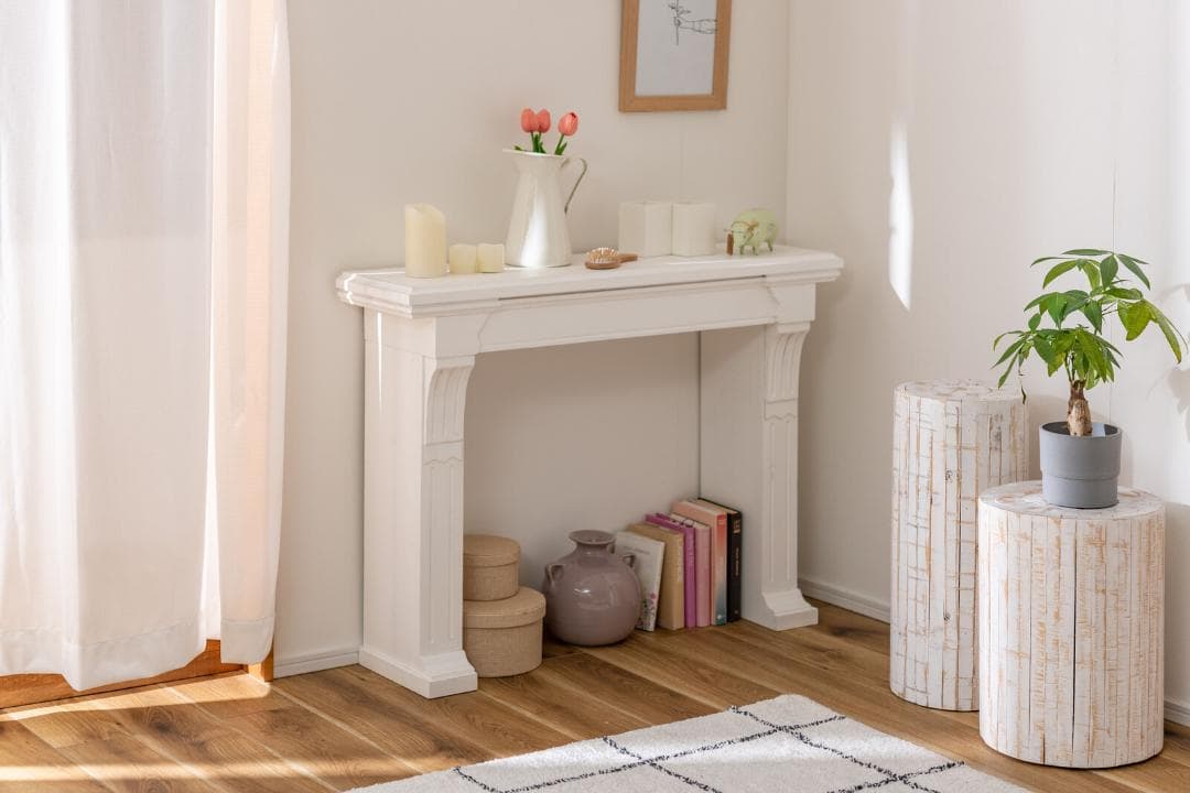 アンティーク調 マントルピース　ブラウン☆暖炉 リビング 幅100