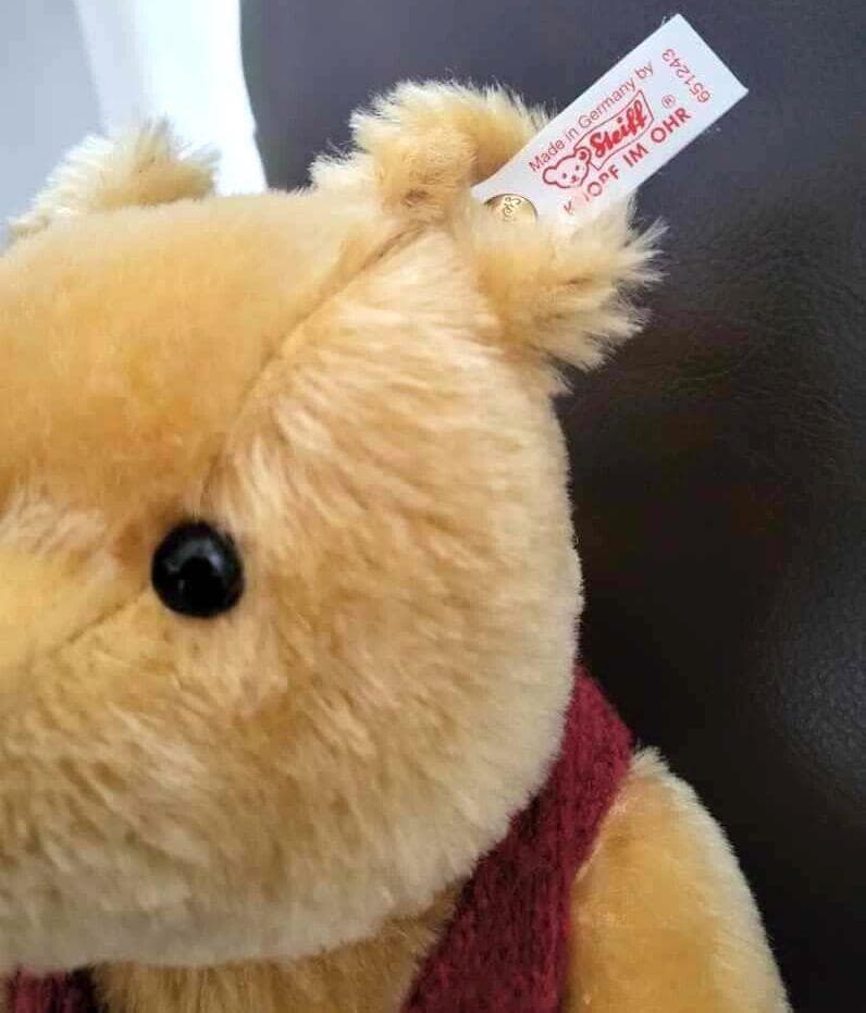 希少・美品！限定ピンバッジ付 シュタイフ プーさん 1994 ディズニーワールド