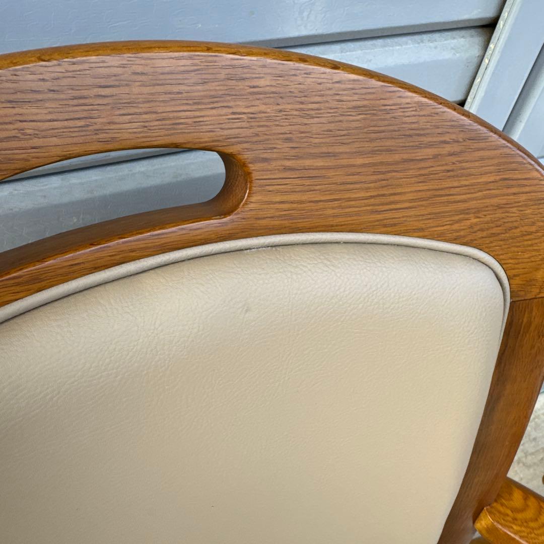 展示品　浜本工芸　オーク 回転椅子 ダイニングチェア アームチェア 2脚セット